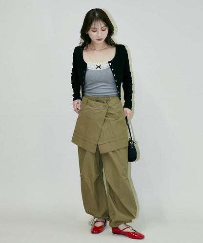 2WAY可拆卸圍裹設計 尼龍褲