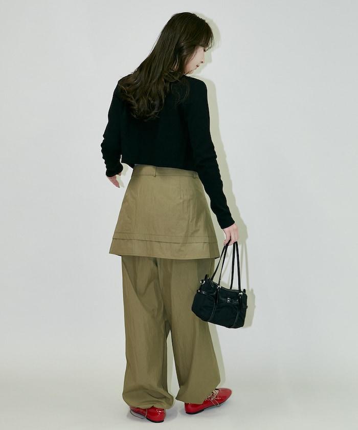 2WAY可拆卸圍裹設計 尼龍褲