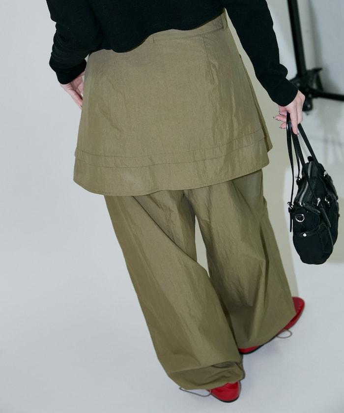 2WAY可拆卸圍裹設計 尼龍褲