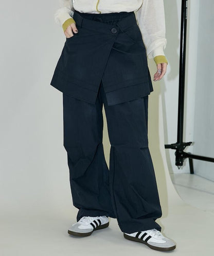 2WAY可拆卸圍裹設計 尼龍褲