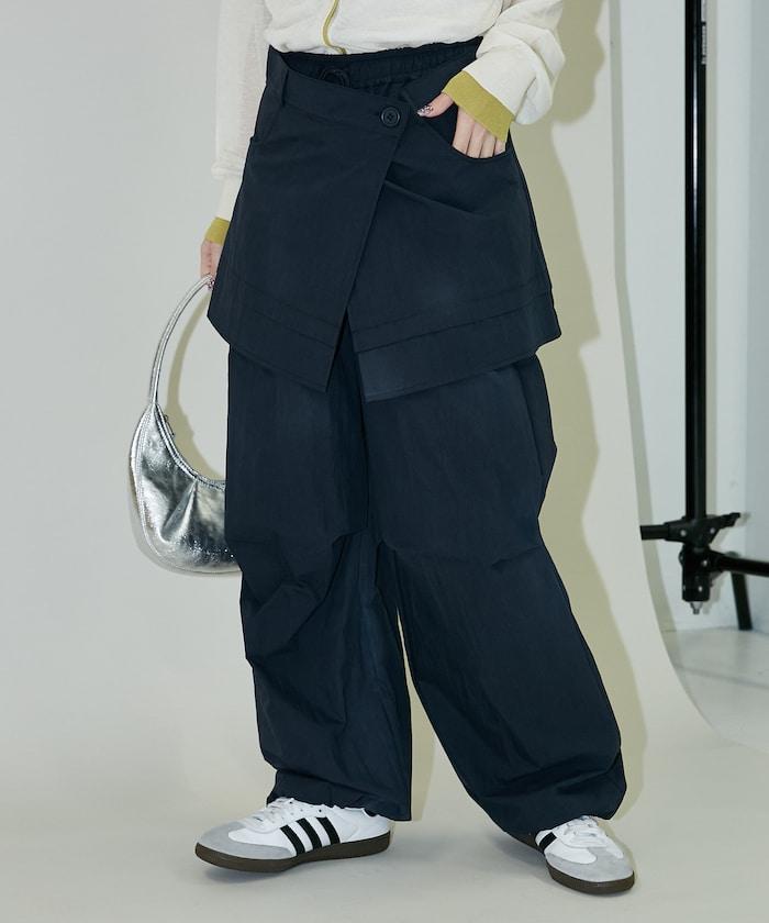 2WAY可拆卸圍裹設計 尼龍褲