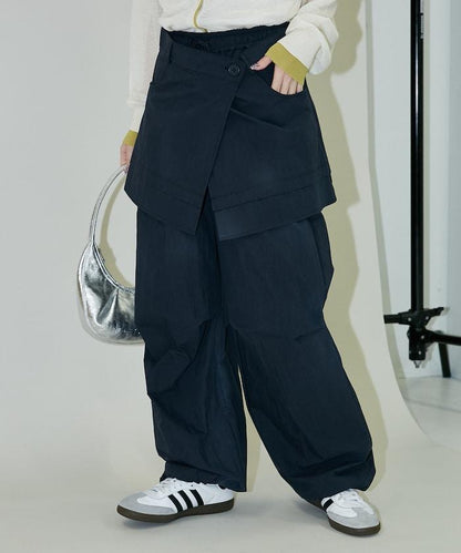 2WAY可拆卸圍裹設計 尼龍褲