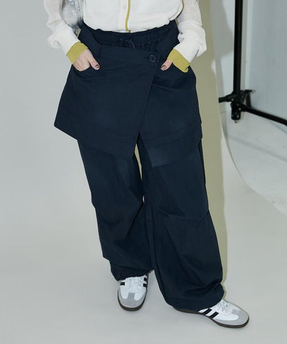 2WAY可拆卸圍裹設計 尼龍褲