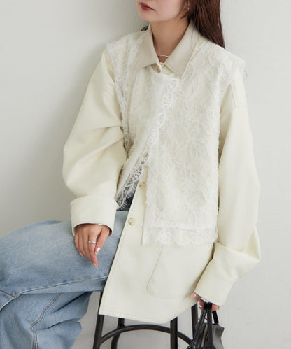 多WAY蕾絲疊穿夾克