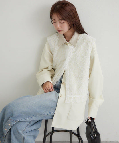 多WAY蕾絲疊穿夾克