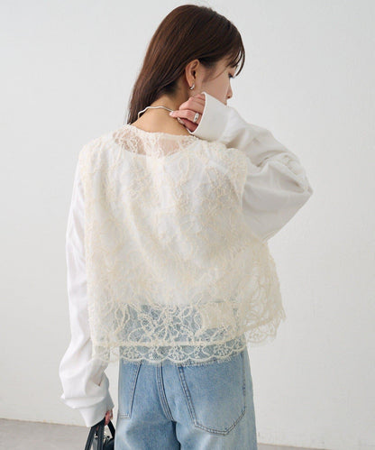 多WAY蕾絲疊穿夾克