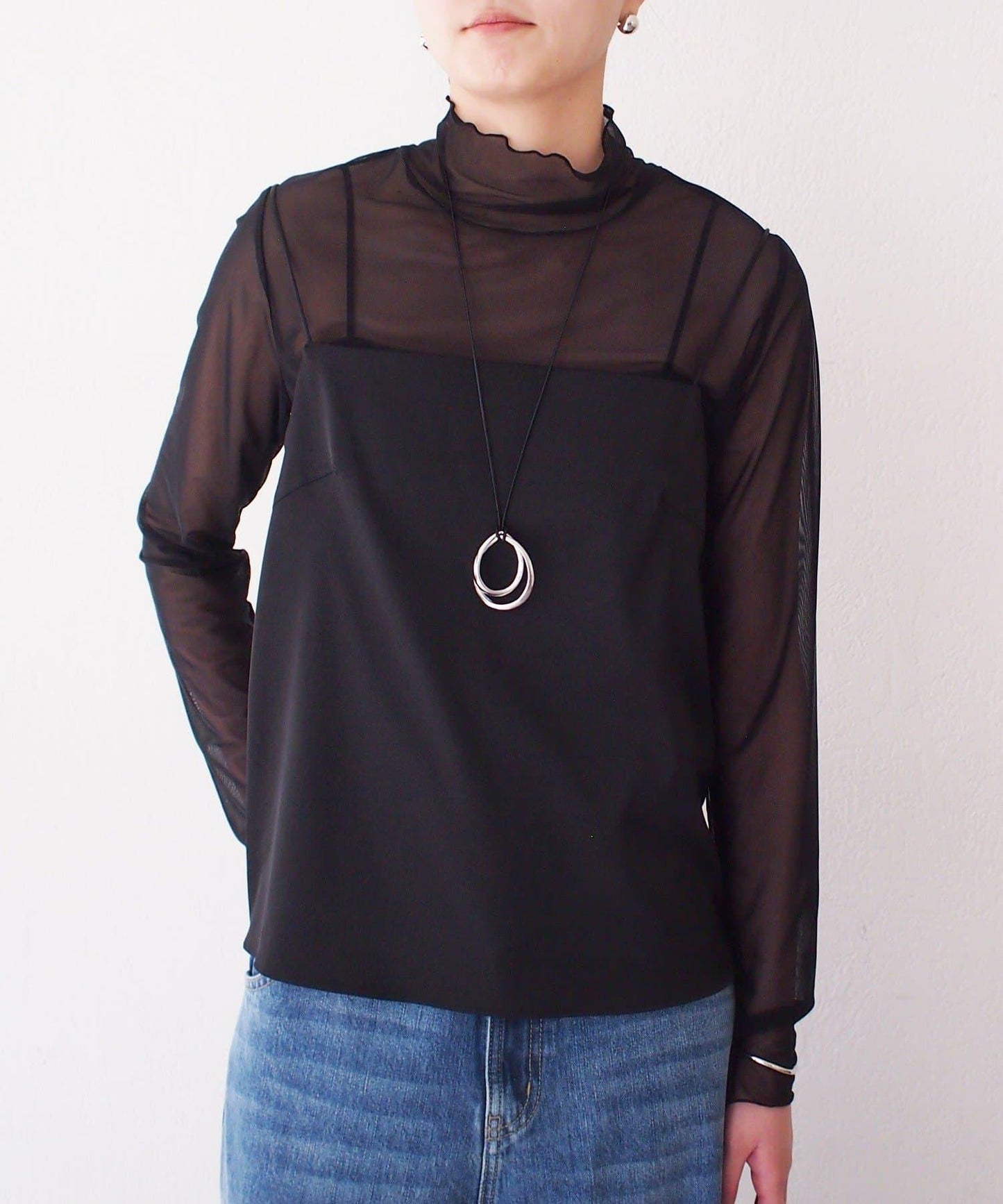 Atelier N5/アトリエヌメロサンク 緞面吊帶背心