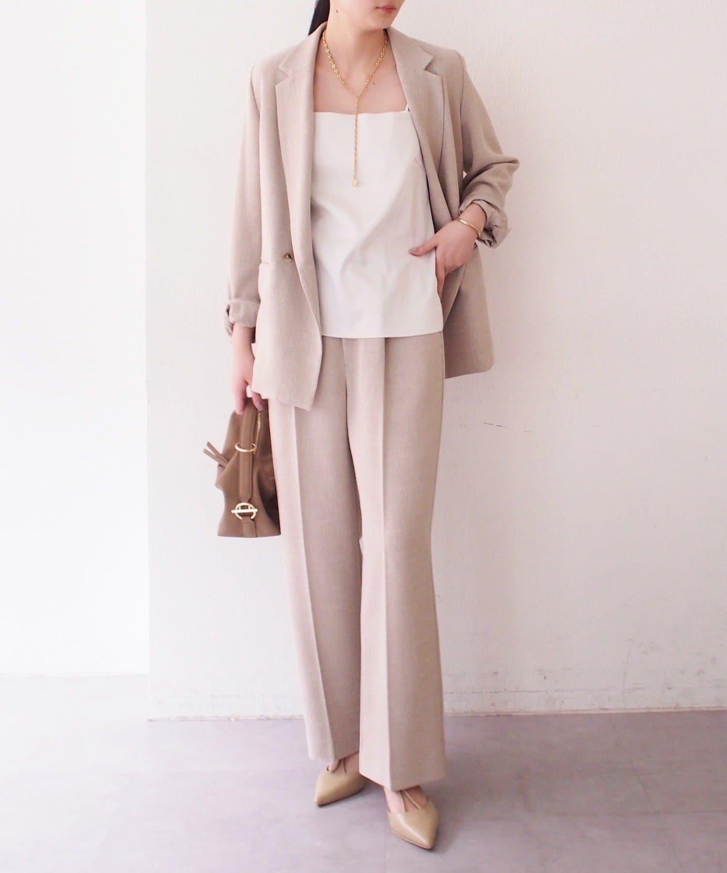 Atelier N5/アトリエヌメロサンク 緞面吊帶背心