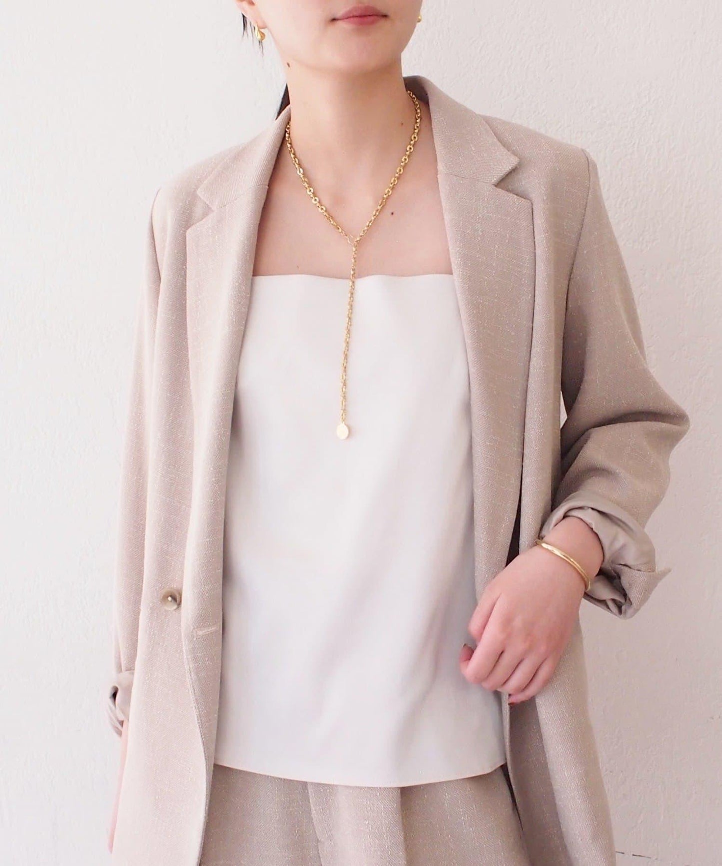 Atelier N5/アトリエヌメロサンク 緞面吊帶背心