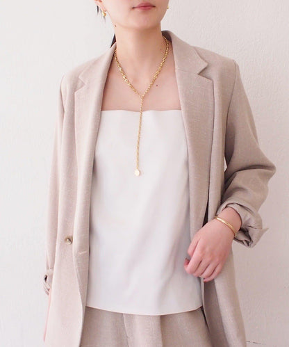 Atelier N5/アトリエヌメロサンク 緞面吊帶背心