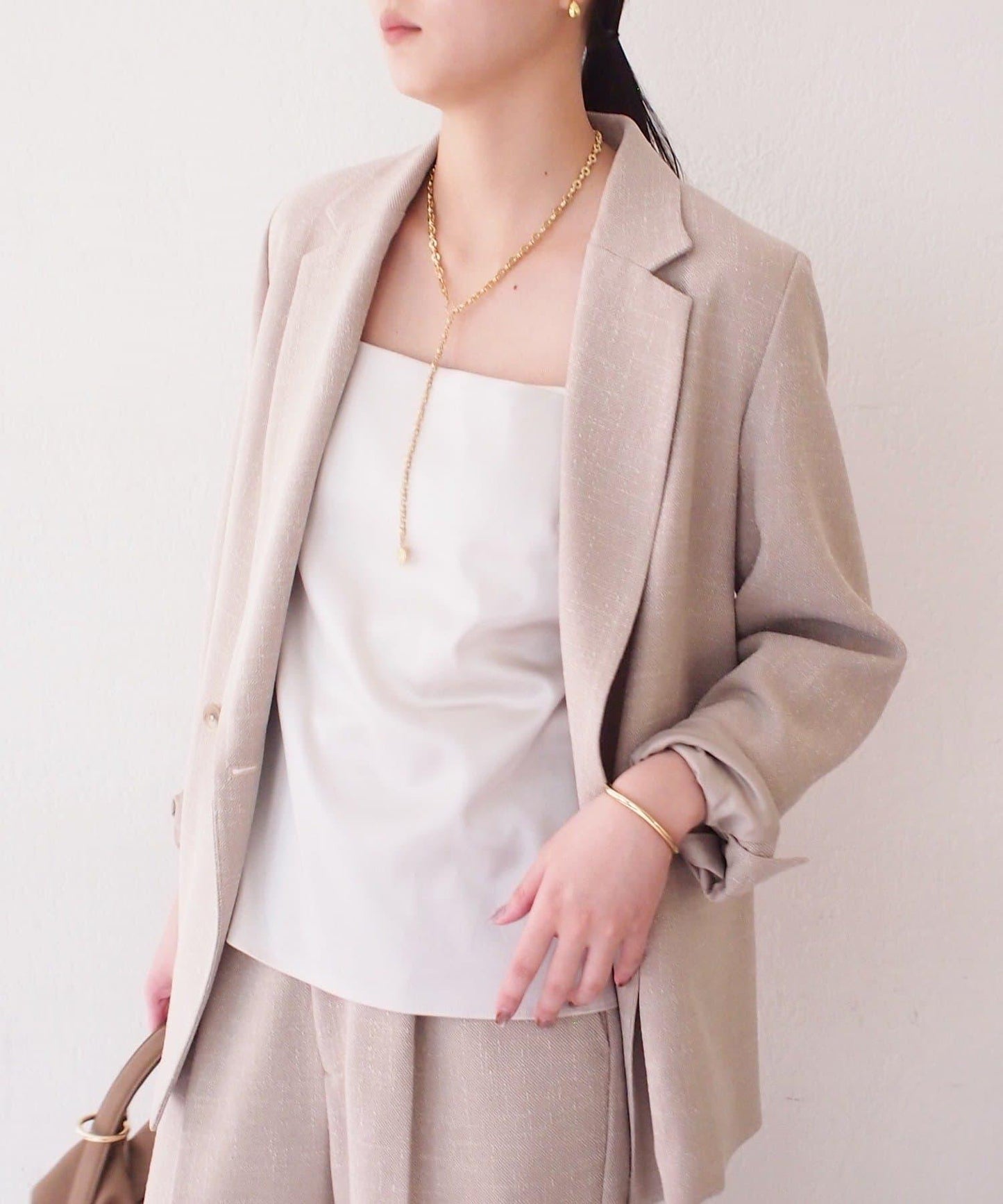 Atelier N5/アトリエヌメロサンク 緞面吊帶背心