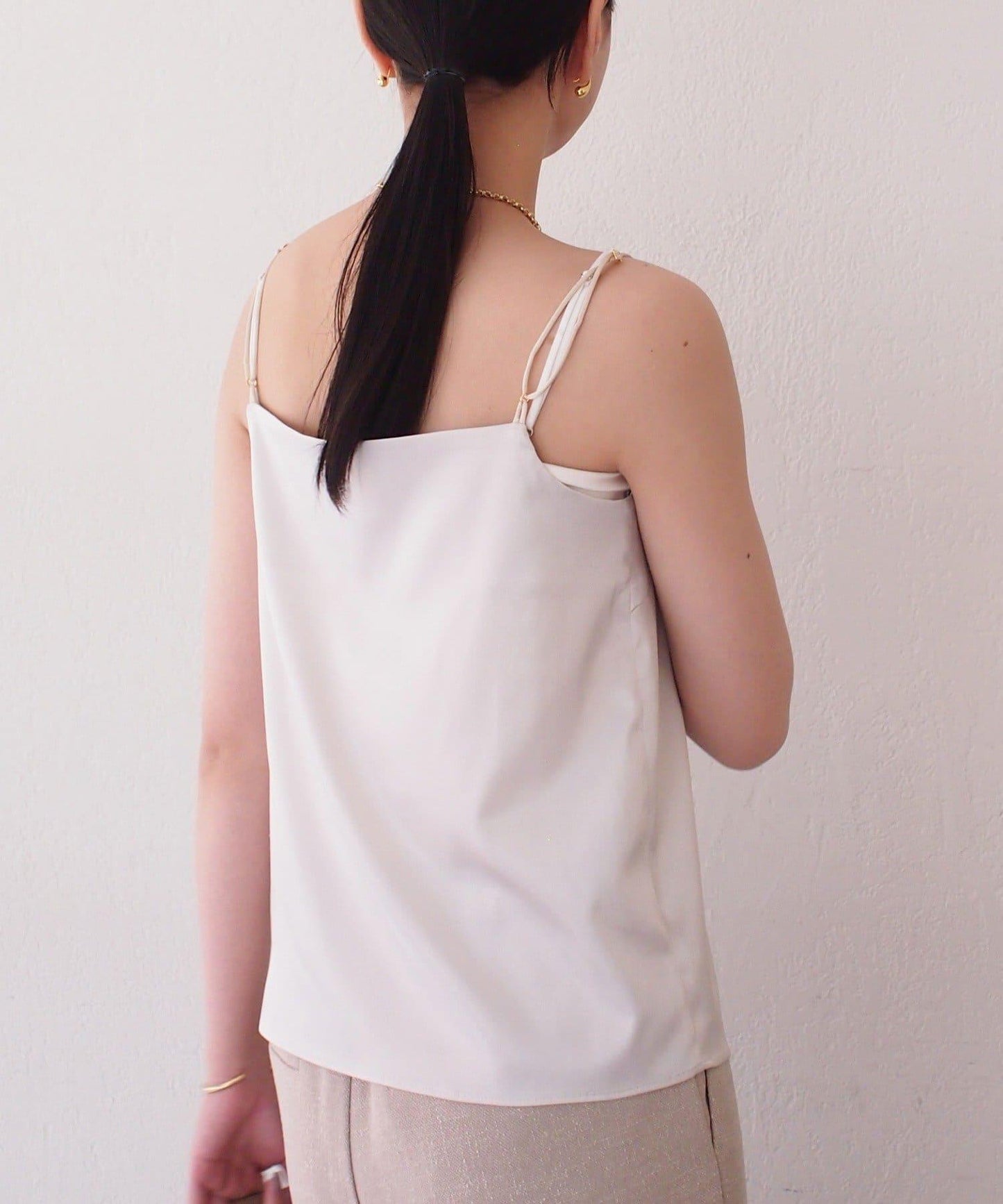 Atelier N5/アトリエヌメロサンク 緞面吊帶背心