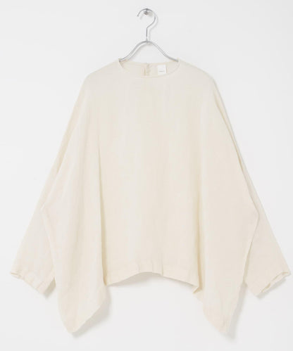 亞麻薄紗寬鬆套頭上衣