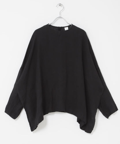 亞麻薄紗寬鬆套頭上衣