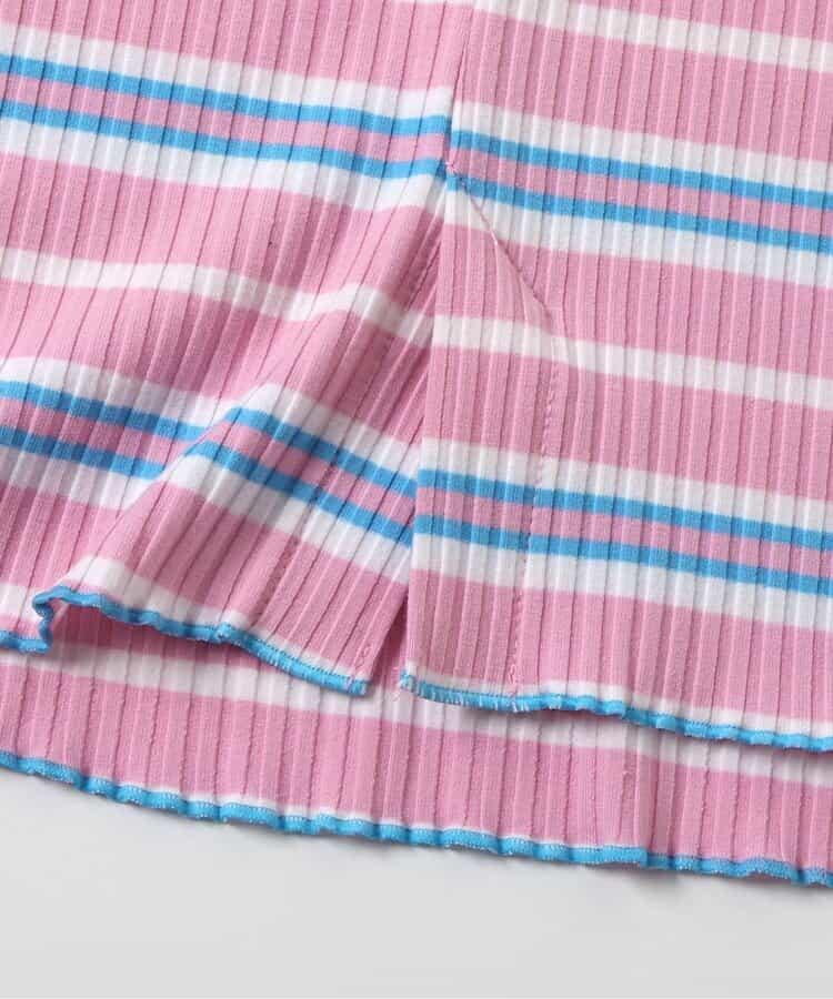 荷葉邊羅紋連衣裙