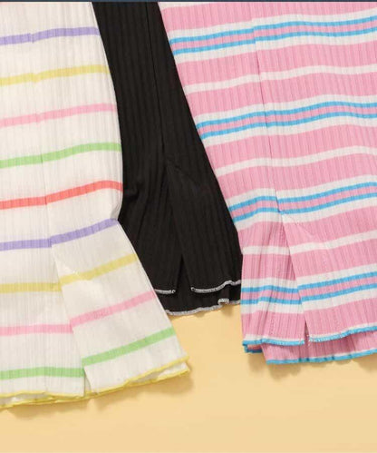 荷葉邊羅紋連衣裙