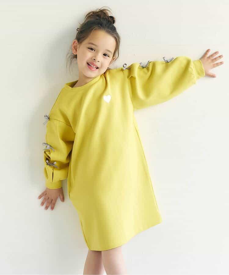 袖部蝴蝶結連衣裙