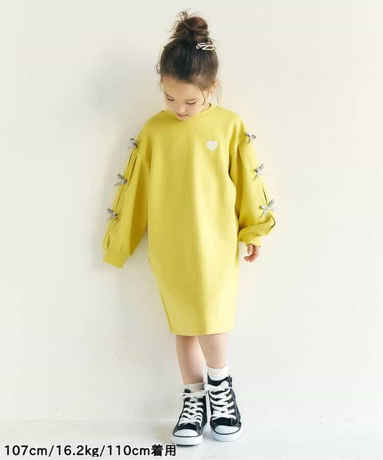 袖部蝴蝶結連衣裙