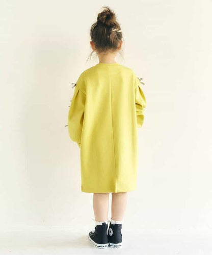 袖部蝴蝶結連衣裙