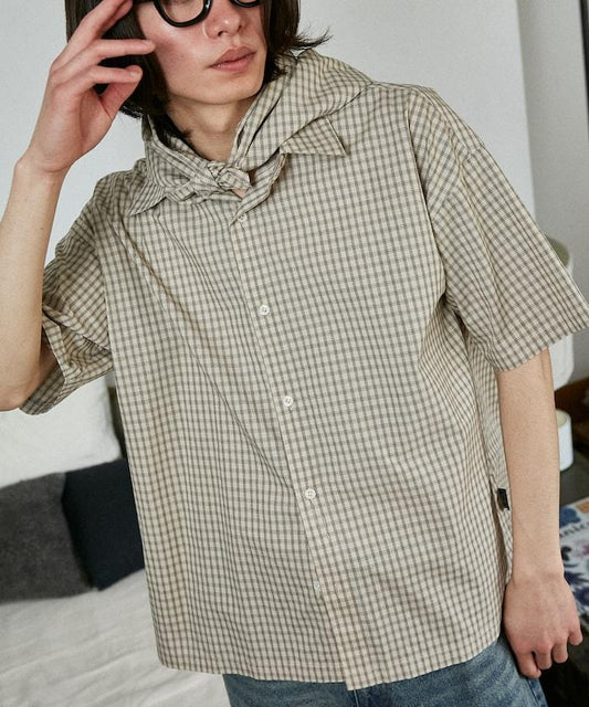 LOVE POP STUDIO 配圍巾半袖襯衫