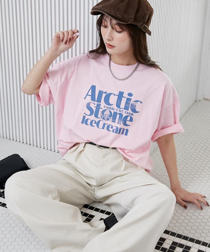 LOVE POP STUDIO ICE CREAM SHOP 標誌圖案 T恤