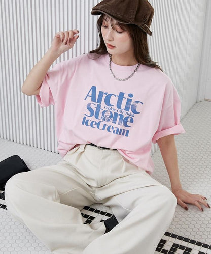 LOVE POP STUDIO ICE CREAM SHOP 標誌圖案 T恤