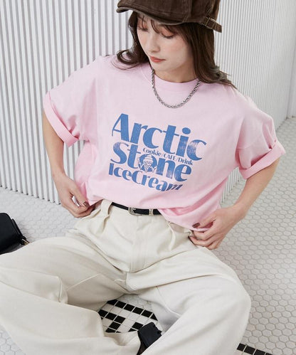 LOVE POP STUDIO ICE CREAM SHOP 標誌圖案 T恤