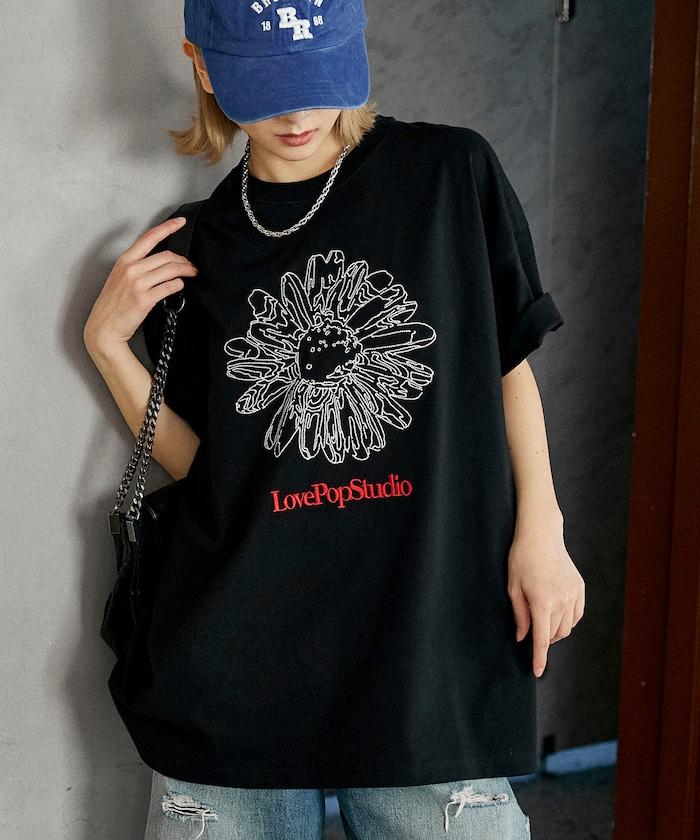 LOVE POP STUDIO 花卉刺繡T恤
