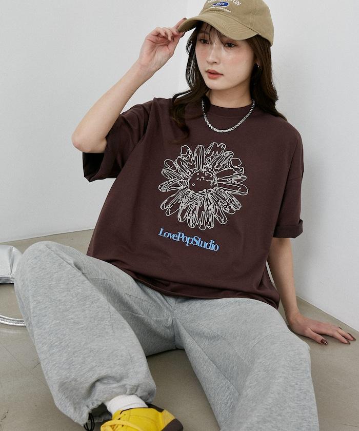 LOVE POP STUDIO 花卉刺繡T恤