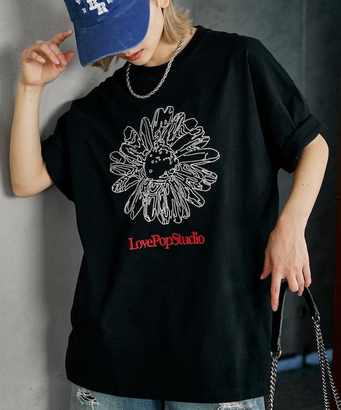 LOVE POP STUDIO 花卉刺繡T恤