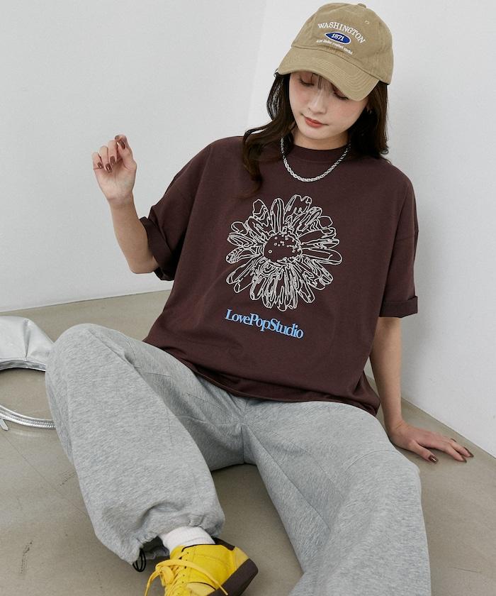 LOVE POP STUDIO 花卉刺繡T恤