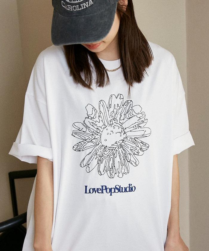 LOVE POP STUDIO 花卉刺繡T恤
