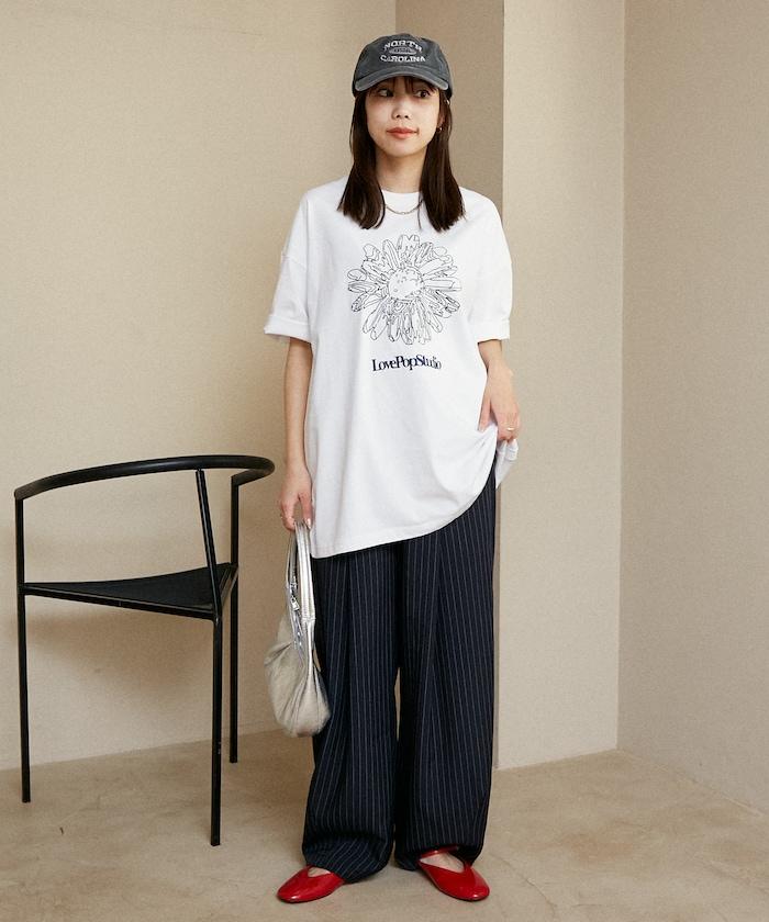 LOVE POP STUDIO 花卉刺繡T恤