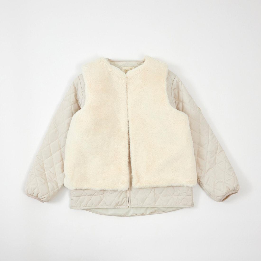 troislapins 絎縫夾克毛絨馬甲套裝