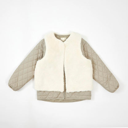 troislapins 絎縫夾克毛絨馬甲套裝