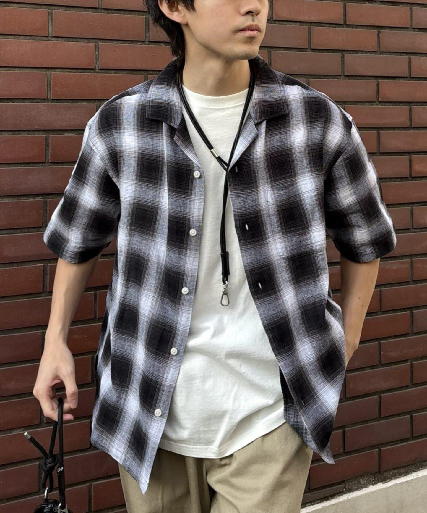 中性冰感科技亞麻開領襯衫