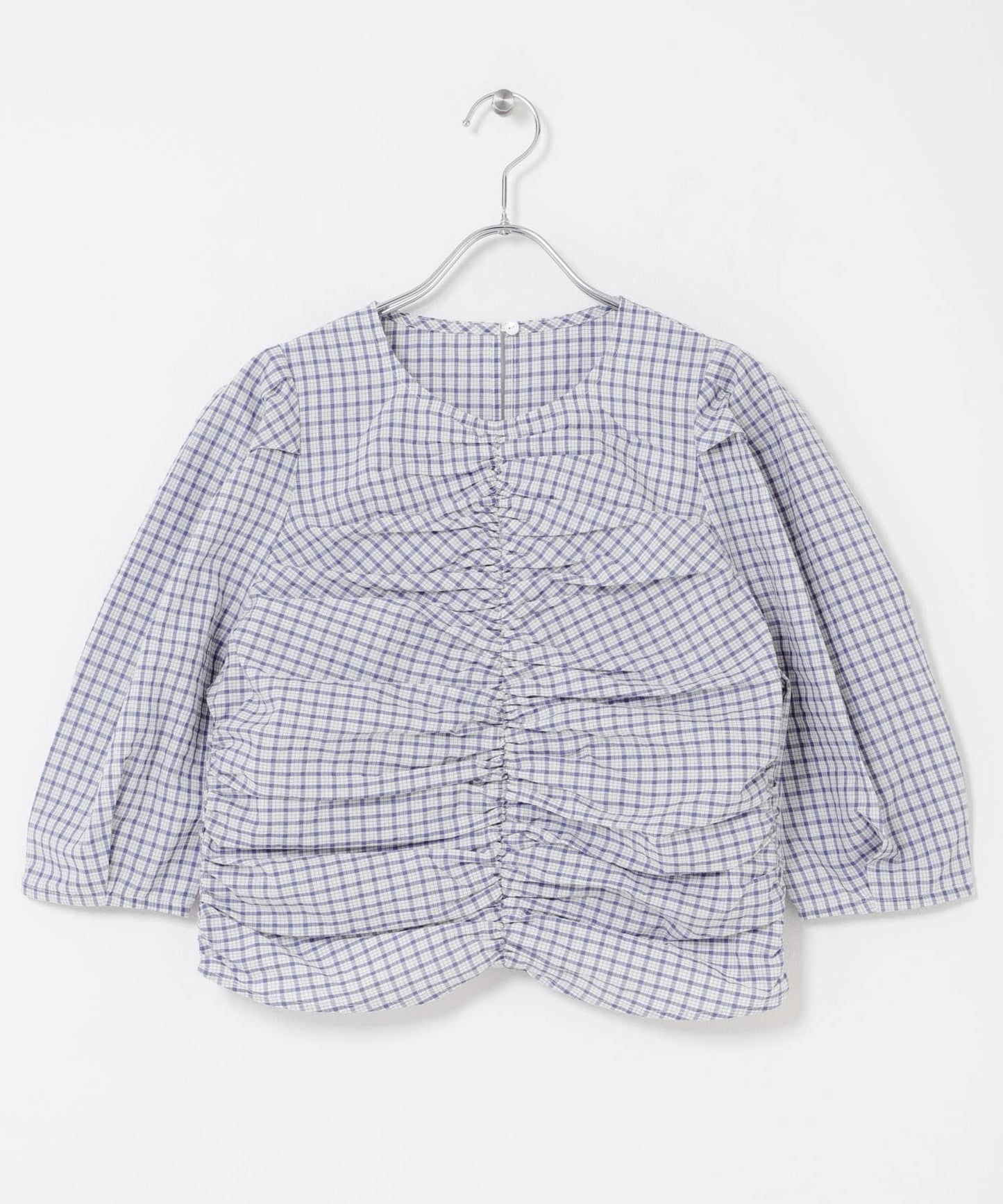 前褶皺短款襯衫