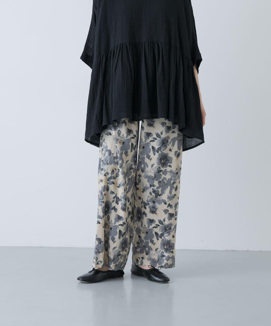 棉麻印花休閒褲