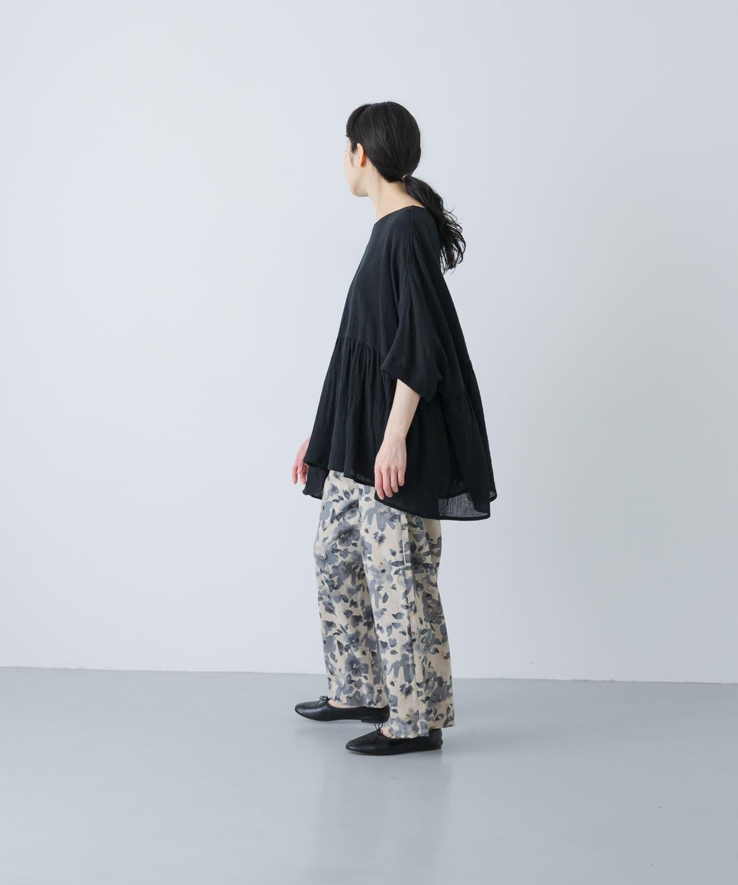 棉質褶皺抽褶設計襯衫