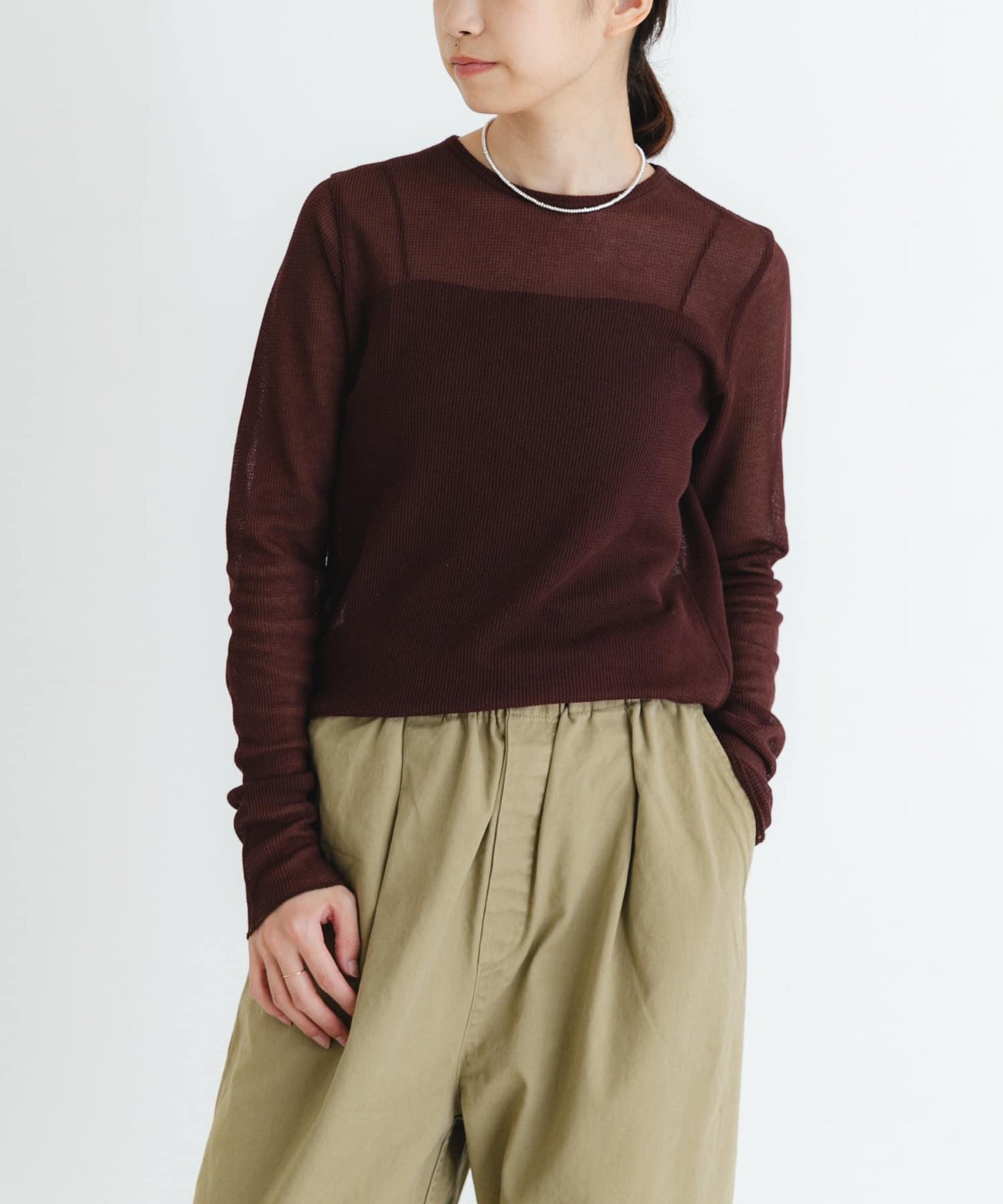 MADE IN JAPAN 輕薄華夫紋上衣