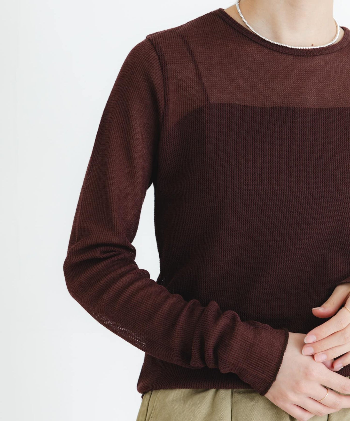 MADE IN JAPAN 輕薄華夫紋上衣