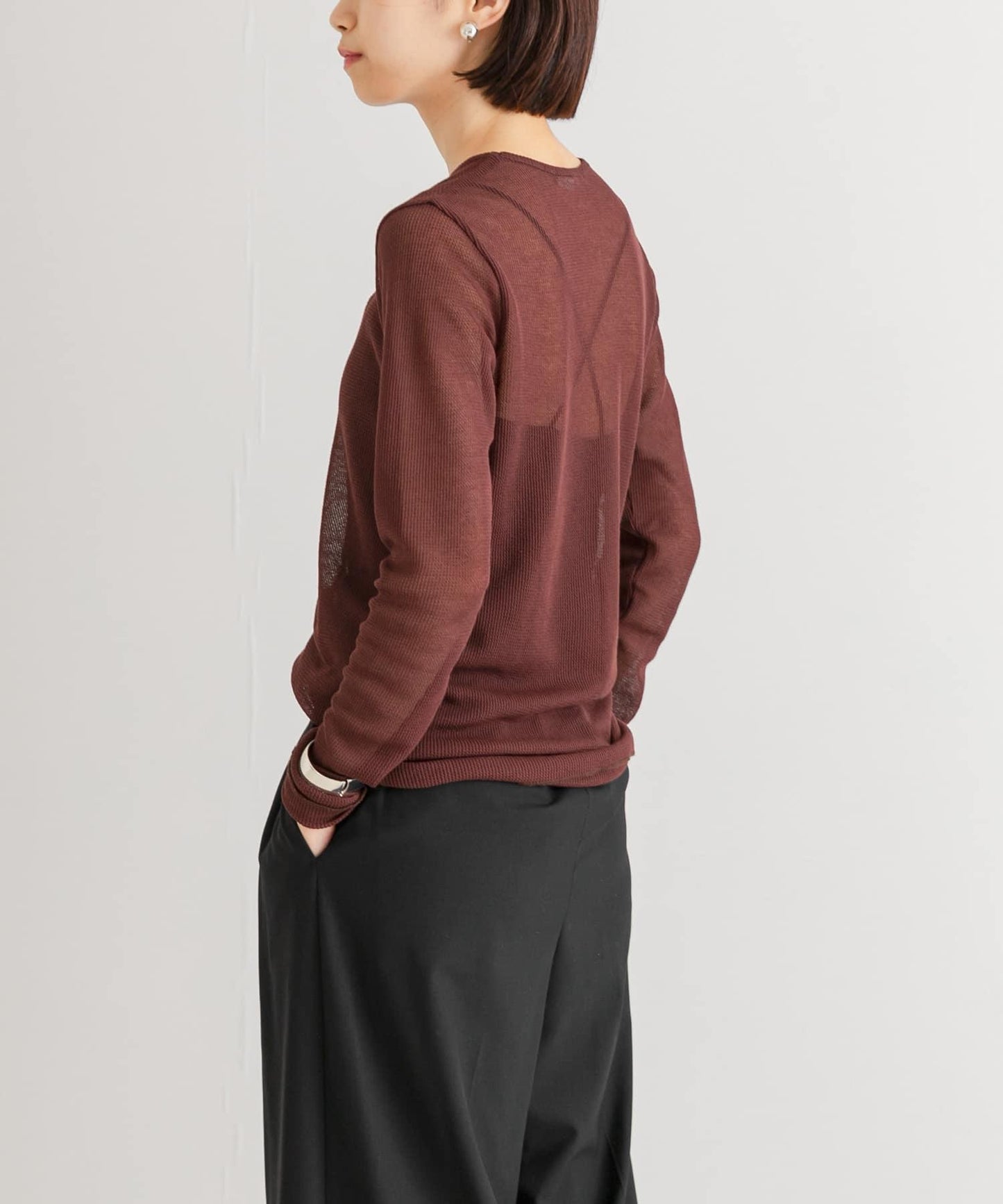 MADE IN JAPAN 輕薄華夫紋上衣