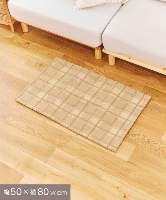 格紋提花 50×80cm 地墊