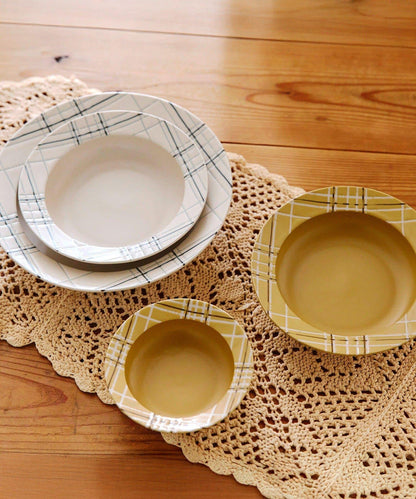 新生活餐具 格紋 22cm 深盤