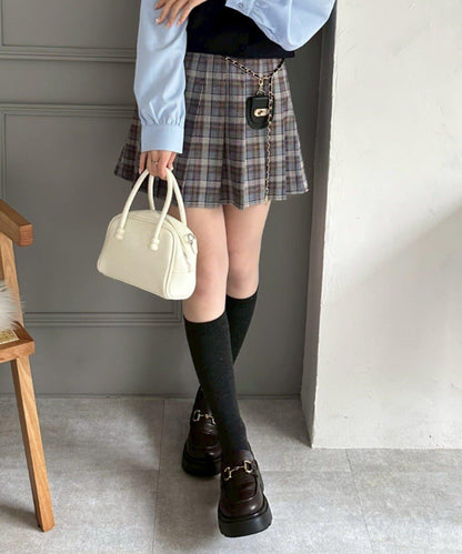 帶吊飾百褶迷你半身裙