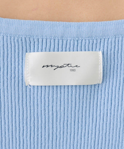 網紗拼接袖 羅紋 針織開衫