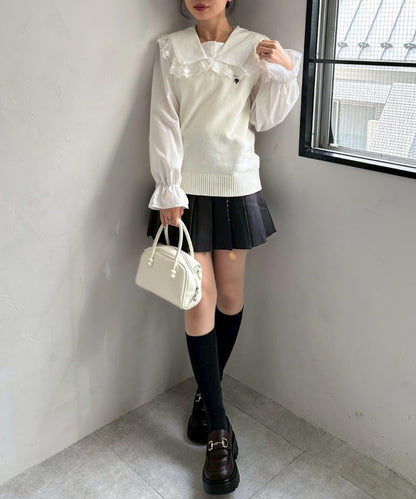 帶吊飾百褶迷你半身裙