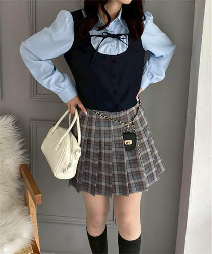 帶吊飾百褶迷你半身裙