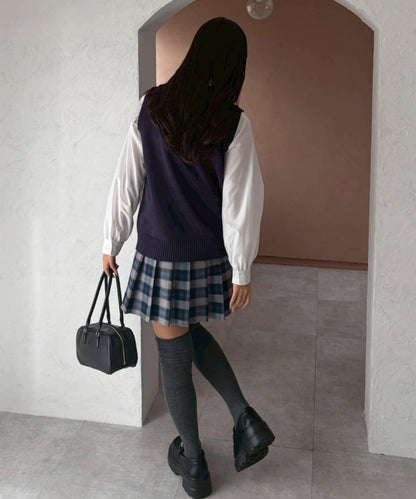 帶吊飾百褶迷你半身裙