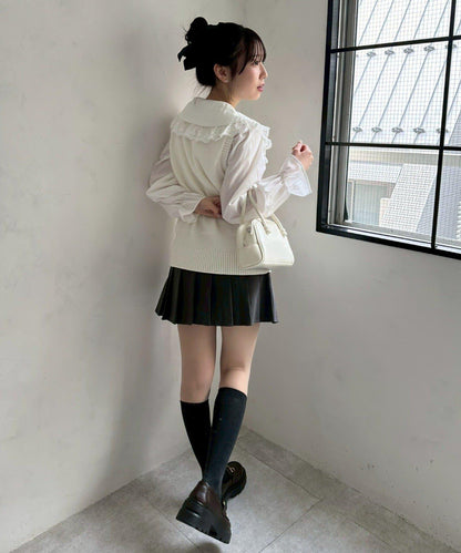 帶吊飾百褶迷你半身裙